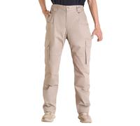 VEVOR Pantalones Resistentes al Fuego, Hombre, 100% Algodón, con Múltiples Bolsillos y Cintura Elástica, Costuras Reforzadas Antidesgarro, a Trabajos de Soldadura y Ropa Informal, Talla XL, Caqui