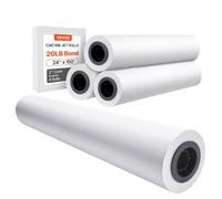 VEVOR Papel de Formato 80 g/㎡ Ancho de 609,6 mm Longitud de 45,7 m 4 Rollos