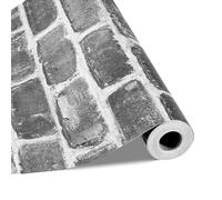VEVOR Papel Pintado Autoadhesivo para Pared, Lámina Adhesiva con Efecto Ladrillo Gris, Vinilo Decorativo para Muebles, Dormitorio, Cocina, Oficina, Baño y Escritorio, 450 x 10000 x 0,16 mm, Gris