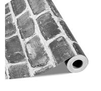 VEVOR Papel Pintado Autoadhesivo para Pared, Lámina Adhesiva con Efecto Ladrillo Gris, Vinilo Decorativo para Muebles, Dormitorio, Cocina, Oficina, Baño y Escritorio, 450 x 10000 x 0,16 mm, Gris