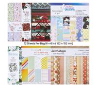 VEVOR Papeles de Scrapbooking, Set de 72 Hojas, Papeles Decorativos para Manualidades, Compatible con Máquina Troqueladora y Estampadora de VEVOR, para Creación de Cartas Regalos Tarjetas Decoraciones
