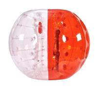 VEVOR Bola de Choque Inflable Bola de Choque de Parachoques 1,5 m x 1,2 m Bola de Colisión Humana Bola de Rebote de Burbuja de Cuerpo de PVC Transparente + Bola de Parachoques Inflable Roja