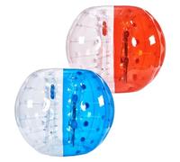 VEVOR Bola de Choque Inflable 2 Piezas 1,5m x 1,2m Bola de Colisión Humana Bola de Rebote de Burbuja de Cuerpo de PVC para Actividades al Aire Libre Rojo+Azul+Bola de Parachoques Inflable Transparente