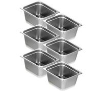 VEVOR Paquete de 6 Sartenes de Hotel de Vapor Antiatasco de Tamaño 1/2, Acero Inoxidable de 0,8 mm de Espesor, Almacenamiento de Alimentos para Catering, Industrial y Científico, 325 x 266 x 148 mm