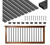 VEVOR Paquete de 61 balaustres de cubierta, husillos de barandilla de acero galvanizado de 29.5 pulgadas, balaustres huecos rectangulares de metal con agujero preperforado, tapas de extremo, tornillos