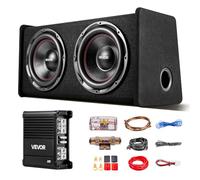 VEVOR Paquete de Subwoofer y Amplificador 490W RMS 305 mm, Subwoofer Dual con Carcasa, Amplificador Independiente y Juego de Cableado, para Maleteros de Vehículos y Sistemas de Audio de Coche
