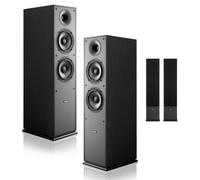 VEVOR Par de Altavoces de Suelo de 2 Vías, con Tweeter de 2,54 cm y Dos Woofers de 16,51 cm, Potencia Máxima de 400 W, Respuesta de Frecuencia de 65 Hz-20 kHz, Carcasa de MDF, para Audio Doméstico