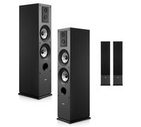 VEVOR Par de Altavoces de Suelo, Sistema de 3 Vías con Tweeters de 1,91 cm y 2,54 cm, Dos Woofers de 13,34 cm, Potencia Máxima de 145 W, Respuesta de Frecuencia de 70 Hz a 20 kHz, Carcasa de MDF