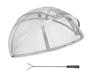 VEVOR Parachispas para Brasero 762 mm Alambrera de Brasero de Acero Inoxidable Rejilla de Protección contra Chispas de Fuego Protector de Chispas de Apertura Fácil con Accesorios para Hogueras, Jardín