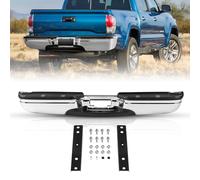 VEVOR Parachoques Trasero Compatible con Ford F250/Ford F350 Super Duty 1999-2007 Conjunto de Parachoques Trasero de Acero Cromado con Luz de Matrícula y Estribo para FO1101141
