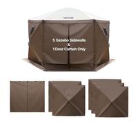 VEVOR Paredes Laterales para Toldo 173 x 148 cm, Impermeables y con Protección Solar, Paneles para Carpas 1 Puerta con Cremallera y 2 Ventanas para Exteriores, Solo 6 Paredes Laterales, Marrón