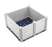 VEVOR Parque de Parto para Perros 98x98x46 cm Jaula de Parto de Doble Zona para Perros Cachorros con Rieles Alfombrilla Lavable para Orinar Caja de Nacimiento para Cachorros Recién Nacidos, Blanco