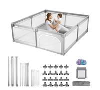 VEVOR Parque Infantil Grande para Niños Pequeños, Zona de Juegos con Valla para Interior y Exterior con 50 Pelotas de Océano, Puerta con Cremallera y Malla Transpirable, 2060 x 1545 x 650 mm