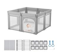 VEVOR Parque Infantil Plegable, con Puerta con Cremallera y Malla Transpirable Suave, Centro de Actividades sin Huecos para Niños 6 a 24 Meses, para Dormitorios, Exteriores, 1270 x 1270 x 695 mm