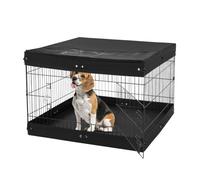 VEVOR Parque de Juegos para Perros 4 Paneles de 610 x 910 mm, Corral de Ejercicios de Metal Plegable con Puerta y Cubierta Superior y Almohadilla Inferior para Perros, Gatos y Otros Animales Pequeños