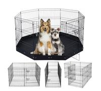 VEVOR Parque de Juegos para Perros 8 Paneles de 760 x 610 mm, Corral de Ejercicios de Metal Plegable con Puerta y Almohadilla Inferior de Tela Oxford 600D para Perros, Gatos y Otros Animales Pequeños