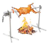 VEVOR Parrilla de Cordero 60 kg Parrilla de Barbacoa para Cerdo, Cordero, Cabra, Motor eléctrico de 52 W Asador Comercial de Acero Inoxidable con Escudo térmico, Longitud de asador de 116 cm