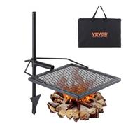 VEVOR Parrilla Giratoria para Fogatas Altura Ajustable 71cm Parrilla Portátil de Acero Malla Diamantada de 40,5x40,5 cm Capacidad de Carga de 6kg para Fogatas de Campamento para Barbacoa al Aire Libre