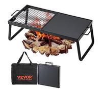 VEVOR Parrilla plegable para fogata, rejilla de malla de acero resistente, rejillas de camping portátiles de 22.4 pulgadas sobre hoguera, equipo de cocina de campamento con bolsa de transporte para
