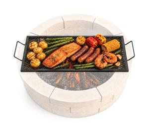 VEVOR Parrilla Rectangular de Barbacoa Cocina de Acero de 81 x 38 cm, Capacidad de Carga de 20 kg, Material de Utensilios con Marca X para Chimenea, Brasero, Barbacoa, Pícnic, Camping, Jardín, Negro