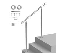 VEVOR Pasamanos de Escalera 100 cm Barandilla de Escalera para Escalones Exteriores de Acero Inoxidable con Kit de Instalación Barra de Agarre de Doble Columna para Personas Mayores, Porche, Patio