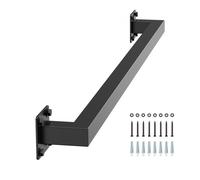 VEVOR Pasamanos de Escalera Montaje en Pared, Hierro Negro, para Interiores, Carga de 113 kg, Pasamanos Industrial para Escalones, Tubo Cuadrado para Loft, Terraza, 2 Secciones, 910 x 80 x 70 mm