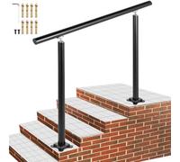 VEVOR Pasamanos de Escalera Longitud 121,9 cm, Barandilla de Escalera Altura 86,4 cm, Pasamanos para Aire Libre con Espesor de 2 mm, Pasamanos para Exteriores e Interiores, Rango Ajustable Color Negro