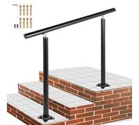 VEVOR Pasamanos de Escalera Longitud 91,4 cm, Barandilla de Escalera Altura 86,4 cm, Pasamanos para Aire Libre con Espesor de 2 mm, Pasamanos para Exteriores e Interiores, Rango Ajustable Color Negro