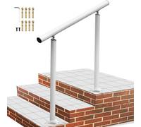 VEVOR Pasamanos de Escalera Longitud 91,4 cm, Barandilla de Escalera Altura 86,4 cm, Pasamanos para Aire Libre con Espesor de 2 mm, Pasamanos para Exteriores e Interiores, Rango Ajustable Color Blanco