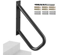 VEVOR Pasamanos de Escalera para Escalones Exteriores 480 mm Barandilla de Seguridad Montado en Pared para 1-2 Escalones Acabado Negro Mate para Personas Mayores, Embarazadas, Discapacitadas