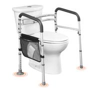 VEVOR Pasamanos de Seguridad para Inodoro Asiento de Inodoro Plegable 300 libras con Asas Antideslizantes Portátil y Versátil Tubo de Aleación de Aluminio para Personas Mayores, Mujeres Embarazadas