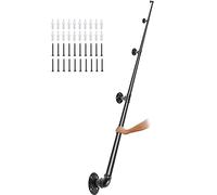 VEVOR Pasamanos Escalera 396 cm Pasamanos de Pared Acero al Carbono Acabado Mate Carga 200 kg Pasamanos Estilo Industrial ?32 mm Pasamanos Montaje en Pared Kit Completo Negro para Interior y Exterior