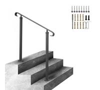 VEVOR Pasamanos Escalera Barandilla de Escalera Exterior 100 x 13,5 x 97 cm Barandilla de Hierro Forjado Altura y Ángulo Ajustable Pasamanos Exterior