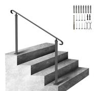 VEVOR Pasamanos Escalera Barandilla de Escalera Exterior 140 x 13,5 x 97 cm Barandilla de Hierro Forjado Altura y Ángulo Ajustable Pasamanos Exterior