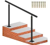 VEVOR Pasamanos Escalera Barandilla de Escaleras Aluminio Pasamanos de Escalón Ajuste para 0-5 Pasos Negro Baranda para Escaleras 152,8 x 91 cm