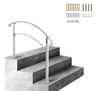 VEVOR Pasamanos Metálicos de Hierro para 3 Pasos Barandilla de Escaleras Pasamanos Hierro Forjado de Escaleras para Escaleras Interiores o Exteriores Blanco