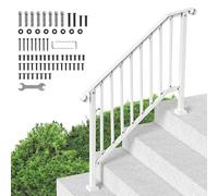 VEVOR Pasamanos para escaleras exteriores, kit de pasamanos para escaleras de 3 a 4 escalones, barandillas de acero al carbono de transición con kit de instalación, barandillas para escaleras