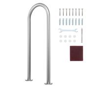 VEVOR Pasamanos para Piscina de Aluminio con Placa Base para Piscinas Interiores y Exteriores, Pasamanos de Seguridad Humanizados para Piscinas, Barra de Apoyo a Prueba de Óxido, 400 x 90 x 915 mm