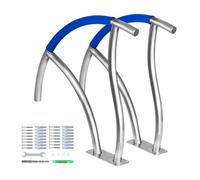 VEVOR Barandilla para Piscina con Placa Base Acero Inoxidable Baranda de Piscina 76,2 x 76,2 cm Pasamanos Fácil Montaje Cubierta de Nilón para Piscina Sauna Parque Acuático Interior y Exterior, Plata
