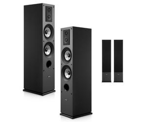 VEVOR Pasivo Par de Altavoces de Suelo, Sistema de 3 Vías con Tweeters de 1,91 cm y 2,54 cm, Dos Woofers de 13,34 cm, Potencia Máxima de 145 W, Respuesta de Frecuencia de 70 Hz a 20 kHz, Carcasa de MD
