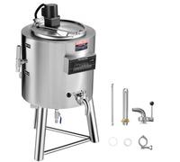VEVOR Pasteurizador de Leche Comercial de 30 L, Acero Inoxidable 304 de Grado Alimenticio, con Control de Tiempo y Temperatura, para Esterilización de Leche, Jugo y Yogur, 590 x 590 x 980 mm, Plata