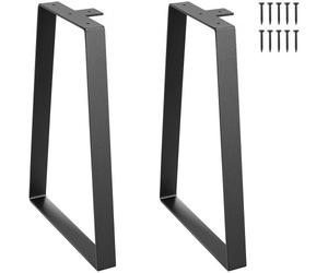 VEVOR Patas Bajas de Tabla 2 PCS Patas de Mesa Muebles 40,6 cm de Acero al Carbono Capacidad de Carga 181 kg Patas de Oficina Piernas Trapezoidales del Escritorio para Casa Oficina Comedor, Negro