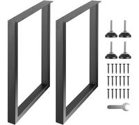 VEVOR Patas de Mesa 2 Piezas Patas de Escritorio Ajustables Cuadradas 711 mm Capacidad de Carga 454 kg de Acero Sólido Patas de Muebles con Muchos Accesorios para Hogar, Oficina, Comedor, Negro