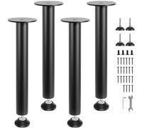 VEVOR Patas de Mesa 4 Piezas Patas de Escritorio Ajustables 40,6cm Capacidad de Carga 544kg de Acero Sólido Instalación Rápida Patas Resistentes de Muebles para Bricolaje Hogar Oficina Comedor, Negro
