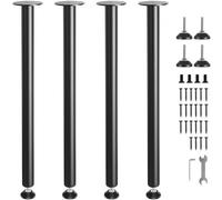 VEVOR Patas de Mesa 4 Piezas Patas de Escritorio Ajustables 762 mm Capacidad de Carga 544kg de Acero Sólido Instalación Rápida Patas Resistentes de Muebles para Bricolaje Hogar Oficina Comedor, Negro