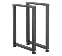 VEVOR Patas de Mesa Cuadradas de Acero al Carbono, Capacidad Máxima 1000 kg, 740 x 450 mm, Negro, Juego de 2 Patas con Kit de Herrajes para Muebles, Escritorio, Banco de Trabajo, Mesa de Bar y Oficina