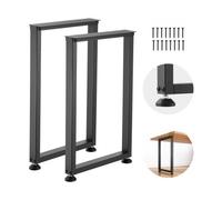 VEVOR Patas de Mesa Cuadradas de Acero al Carbono, Capacidad Máxima 1000 kg, 740 x 450 mm, Negro, Juego de 2 Patas con Kit de Herrajes para Muebles, Escritorio, Banco de Trabajo, Mesa de Bar y Oficina