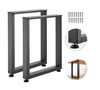 VEVOR Patas de Mesa Cuadradas de Acero al Carbono, Capacidad Máxima 1000 kg, 750 x 600 mm, Negro, Juego de 2 Patas con Kit de Herrajes para Banco de Trabajo, Escritorio, Muebles, Oficina y Mesa de Bar