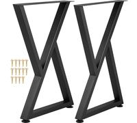 VEVOR Patas de Mesa de Metal 71,1x45,7 cm Patas de Escritorio 2 Piezas Patas de Muebles en Forma de Z Patas de Mesa de Centro Bricolaje para Hogar para Mesa de Comedor con Protectores de Piso de Goma