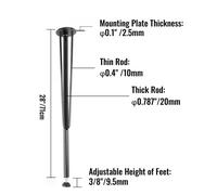 VEVOR Patas de Mesa de Metal con Forma de Horquilla Altura de 71 cm Patas de Escritorio para Muebles 3 Varillas 4 Piezas Patas de Mesa de Centro para Comedor con Protectores de Piso de Goma, Negro